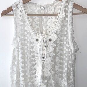 MIHO’S Love Stories White Lace Sheer Boho Maxi Dress